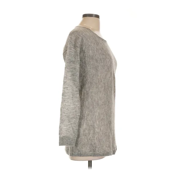 One Grey Day Alpaca Merino Wool Blend Back Cutout Sweater Gray Size L - Image 3