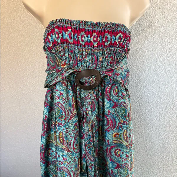 Strapless Smocked Boho Dress One Size Light & Flowy - Image 5