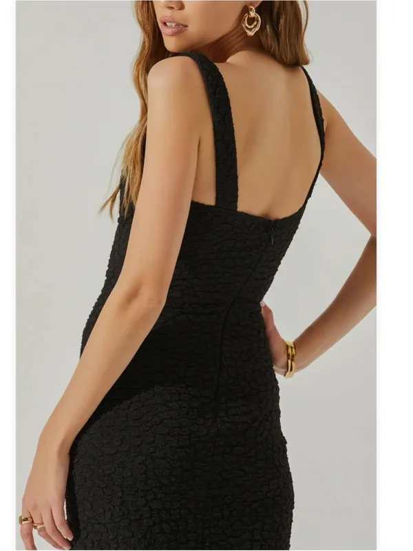 Astr The Label Wylla Underwire Body-Con Black Midi Dress with Side Slit S $99 - Image 4