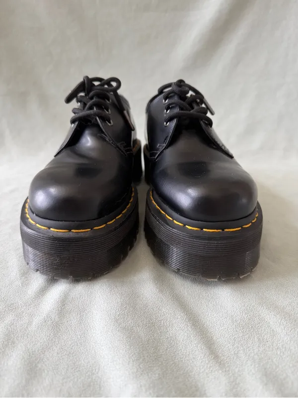 Dr. Martens 1461 SMOOTH LEATHER PLATFORM Black Smoothh SHOES Size 8M or 9W - Image 6