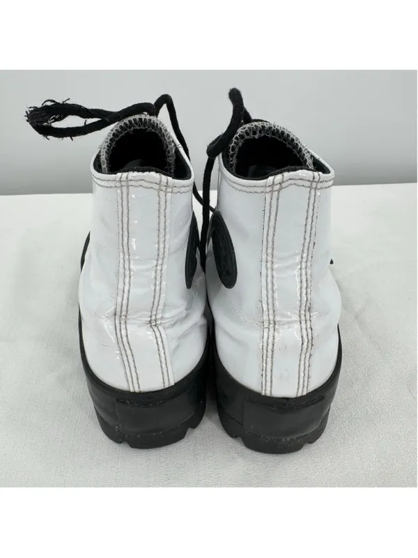 Converse All Star Chuck Taylor Lugged High Top Sneakers White Patent Leather 6 - Image 4