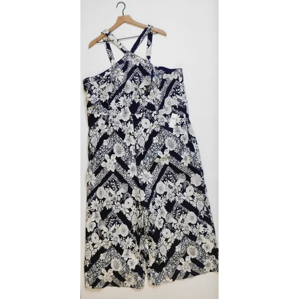NWT!! Anthropologie MAEVE Magda Halter Jumpsuit Retro Floral Wide Legs Size 24W‎ - Image 2
