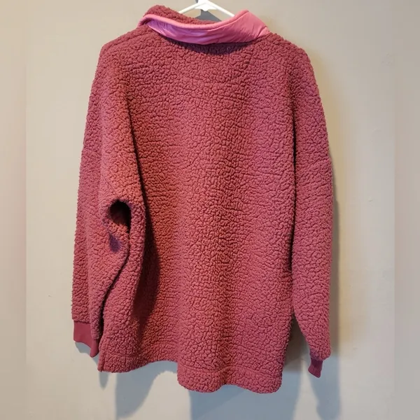 Aerie Women's Cozy Sherpa Jacket - Burgundy - Image 4