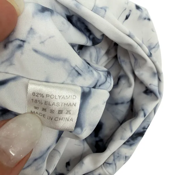 Bikini Set Women S White Blue Excellent Marble Tie Dye High Waist Resortwear‎ - Image 5