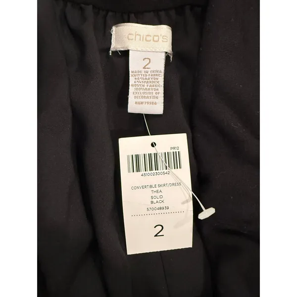 Chicos Thea Convertible Skirt Dress Women Large Black Strapless Classic Normcore - Image 6
