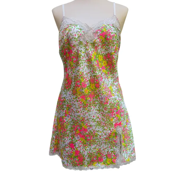 Victoria's Secret Slip Dress M Multicolor Floral Lace Chemise Coquette Soft Girl - Image 3
