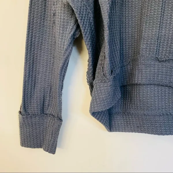 Lulus Chill Time Waffle Knit Long Sleeve Top in Charcoal Grey size M - Image 8