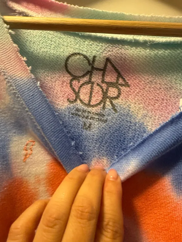 Chaser Tie-Dye Distressed Crewneck Sweater - Pastel Rainbow - Image 3