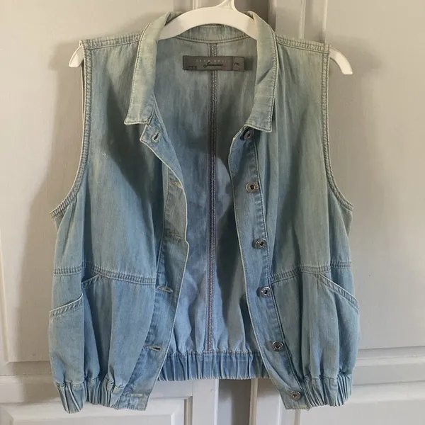 Vintage Zara Short scrunched Denim Vest - Image 11