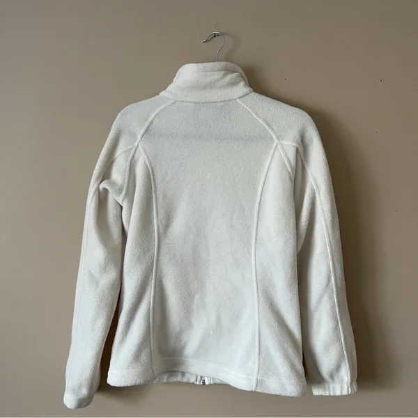 COLUMBIA | Cream Zip Up Fleece Jacket Sz S - Image 5