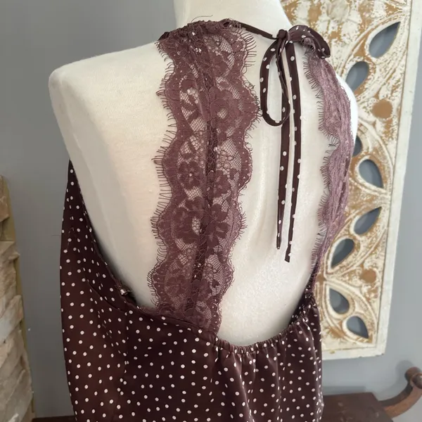 Abercrombie & Fitch Brown Polka Dot Bodysuit size M - Image 4