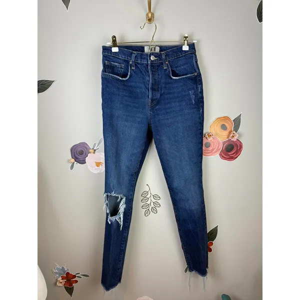 We the Free Stella Distressd High Waisted Denim Slim Jeans - Size - 29 - Image 5