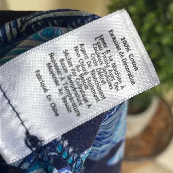 Talbots Strapless Blue Preppy Boho Tropical Maxi Dress or Beach Cover - Image 4