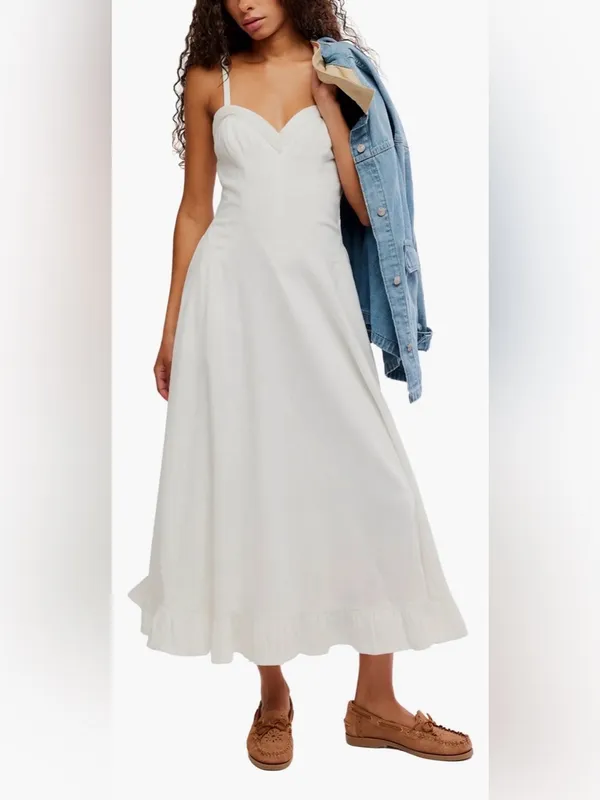 NEW Free People Another Season Midi white Dress sz XS - Image 4