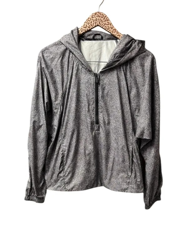 Lululemon I Put A Shell On You 1/4 Zip Hooded Long Sleeve Jacket Black White 10 - Image 4
