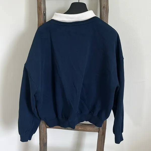 Stockholm 1998 Navy and White Men's Sweater Small - Image 2