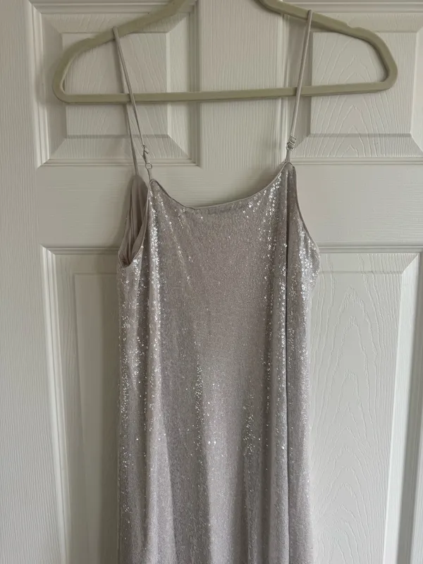 Silver Sequin Dress Size M - Image 5