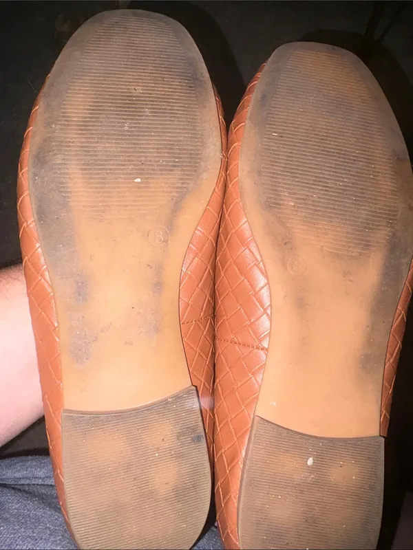 Serra Quilted Chestnut Ballet Flats with Bow size 8 - Image 4