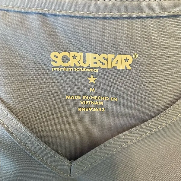 Scrubstar Women Scrub Top M Blue‎ Medical Uniform Nurse Workwear Dental Casual - Image 2