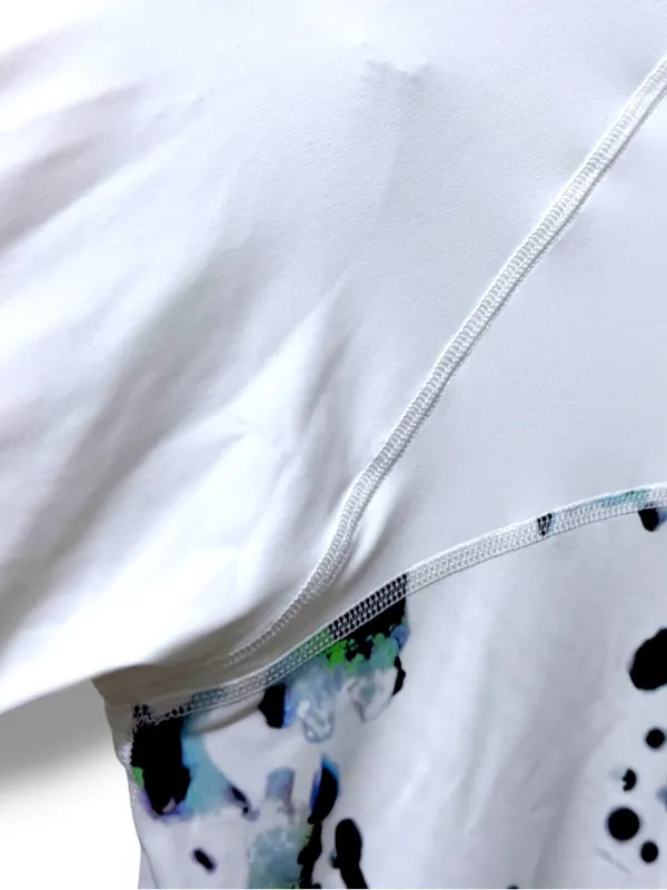 Calia | NWOT White Black Teal Abstract Print Long-Sleeve Athletic Top (size S) - Image 6