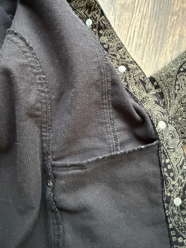 Women’s Hannah Black and Brown Paisley Button Up Retro Corduroy Jacket - Size S - Image 10