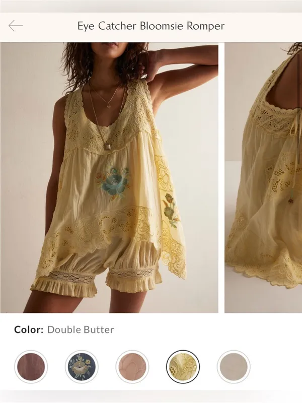 NWT Free People FP Intimately Eye Catcher Bloomsie Romper Double Butter - XS *IR - Image 7