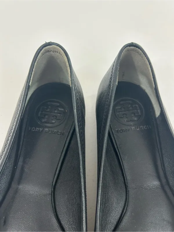 Tory Burch Black and Gold Reva Ballet Flats Size 6.5 M - Image 5