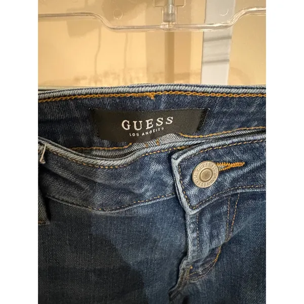 Guess Los Angeles Womens Skinny Distressed Jeans Medium Wash Blue Size 30 - Image 2
