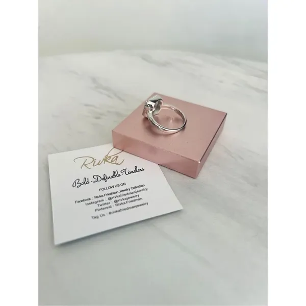 RIVKA FRIEDMAN Twisted Bezel Pavé CZ Ring, Silver Rhodium Plated, Size 6,‎ NWT - Image 7