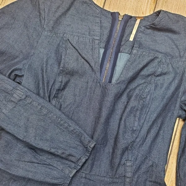 FREE People Denim Long Sleeve Dress Defect‎ - Image 5