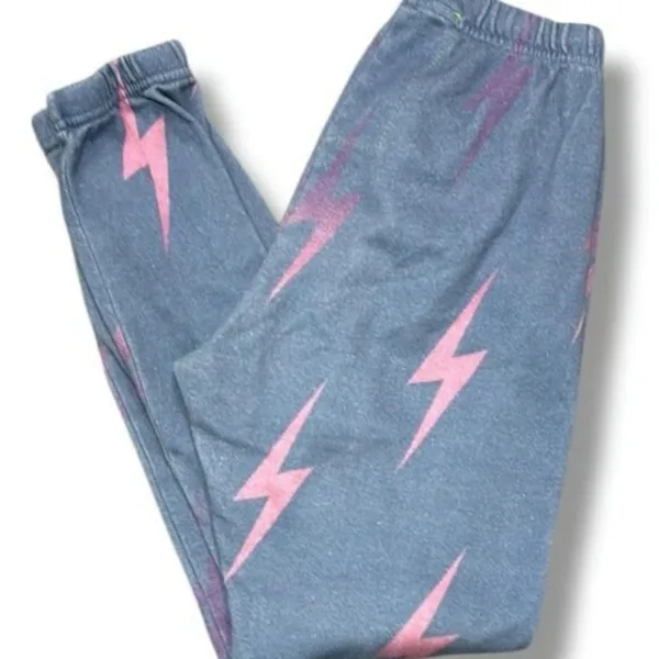 Aviator Nation Blue, Pink, & Purple Bolt Repeat Sweatpants‎ M - Image 5