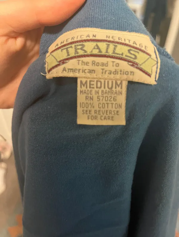 Vintage Cropped Mock Neck Blue Size M - Image 2