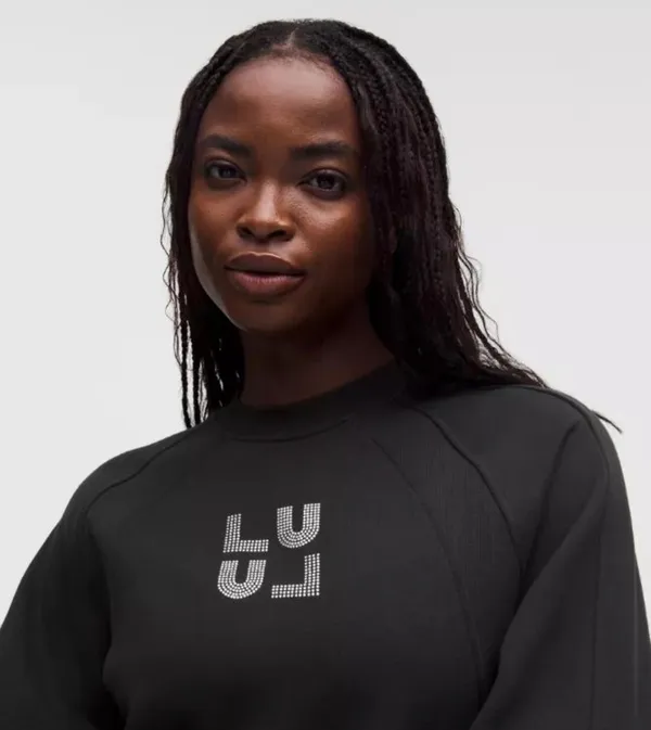 Lululemon Scuba OS Hip-Length Pullover Jewelled Black Oversized Crewneck M/L NWT - Image 6