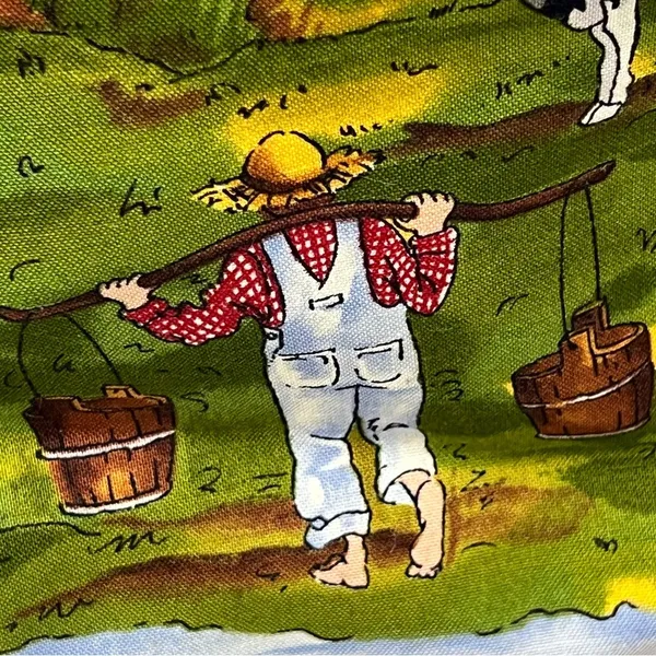 Country farm novelty handbag barn cows farmer sheep bunny rabbit scarecrow purse - Image 4