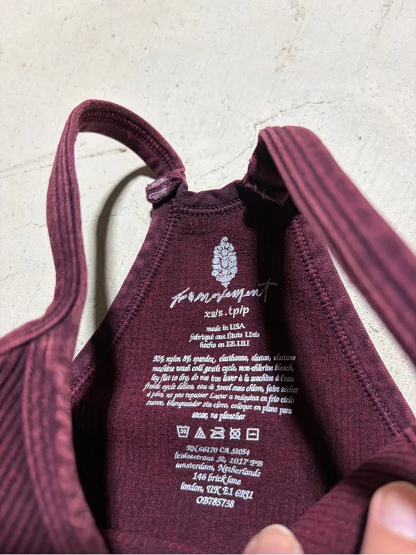 Free people FP movement Maroon Ribbed Cropped Tank Top XS/s - Image 6