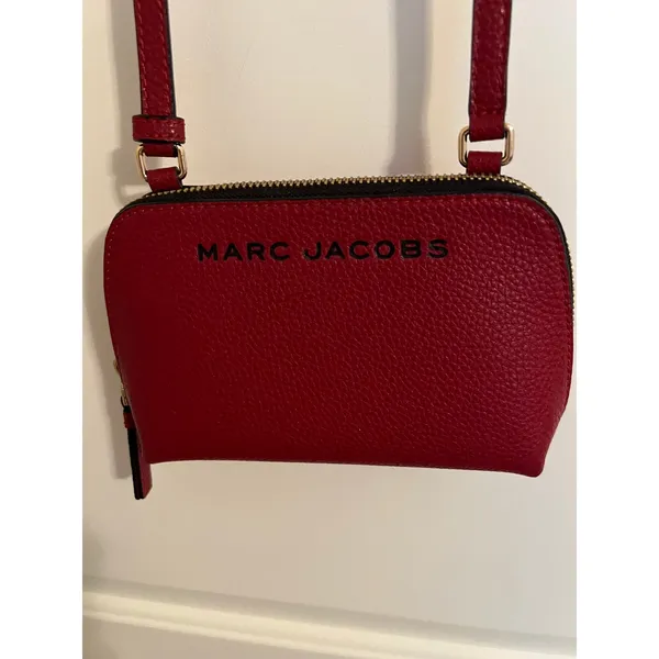 Marc Jacobs Crossbody Bag Women Small Red Pebbled Leather Camera Bag‎ - Image 3