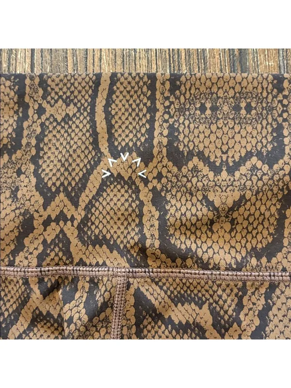 Varley Luna 25 Legging Burnt Snake Print Brown Black Large‎ EUC - Image 4