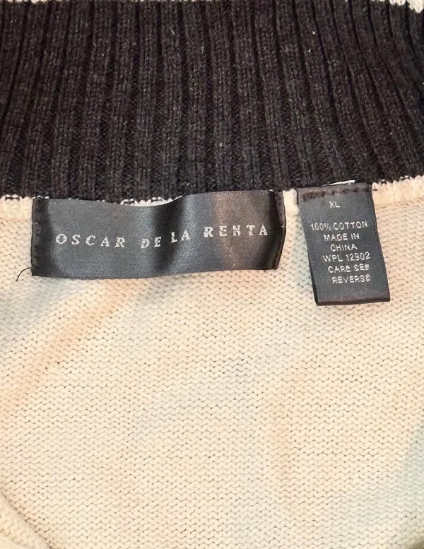 Oscar de la Renta Argyle Quater-Zip Sweater - Image 6