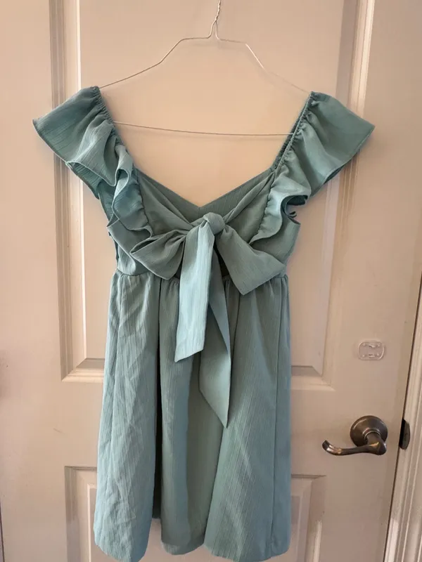 Dry Goods blue dress with tie on the back - Image 2