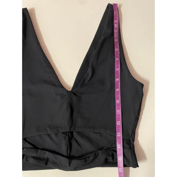 Kookaï Black V-Neck Cutout Back Crop Top Size 2 EUC - Image 9