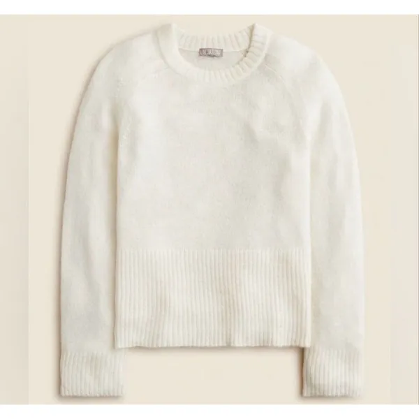 J.crew high ribbed wool blend ivory sweater size M - Image 2