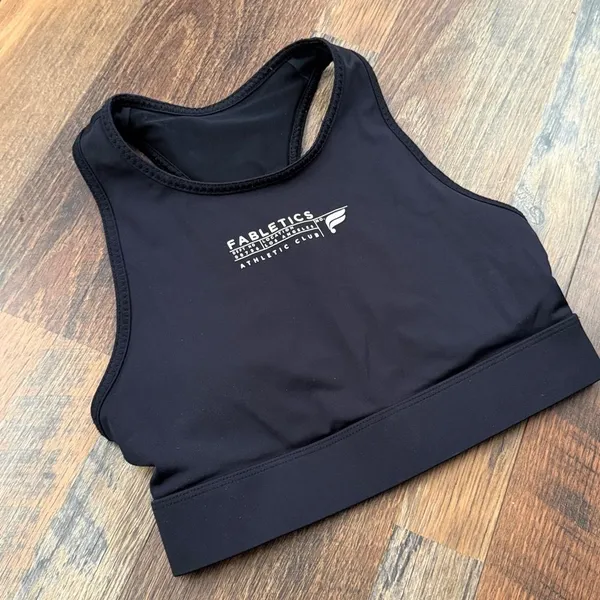 Fabletics Athletic Black Sports Bra Top small - Image 6
