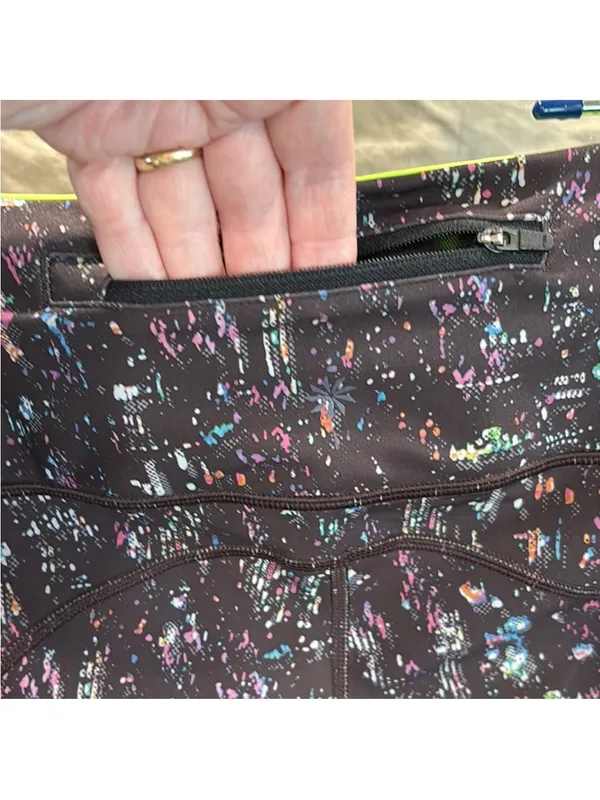 Athleta Black Multicolor Speckled Capri Leggings - Image 4
