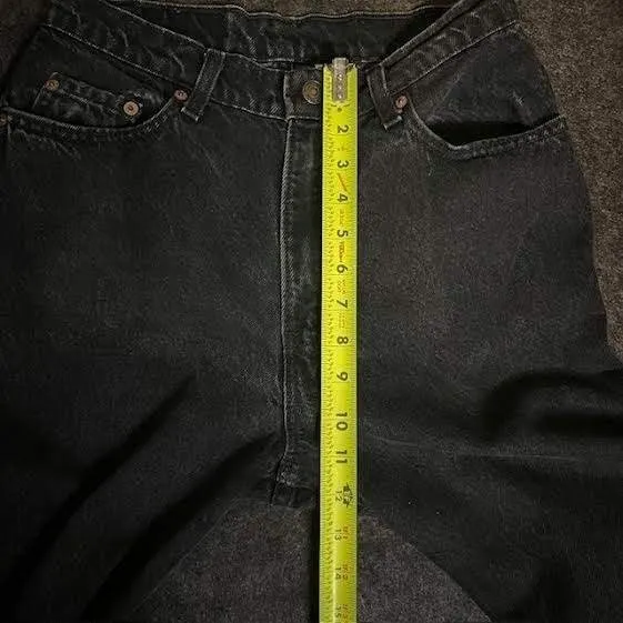 Vintage Levis 512 Slim Fit Tapered Leg Black‎ Acid Wash Jeans 11 M Made in USA - Image 7