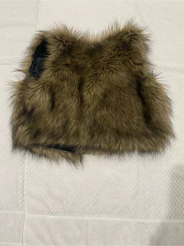 Faux Fur Brown Vest - Women's Cozy Layering Vest - Image 2