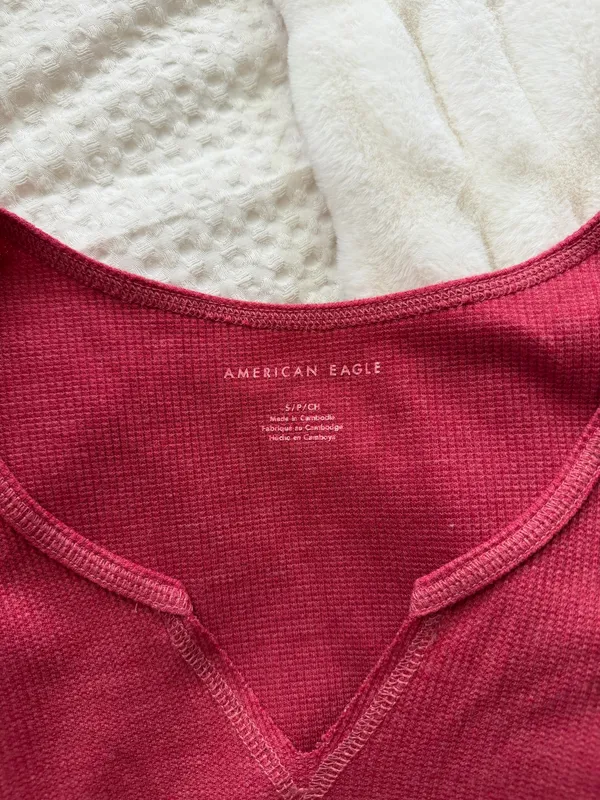 American Eagle Red Long Sleeve Top - Image 3