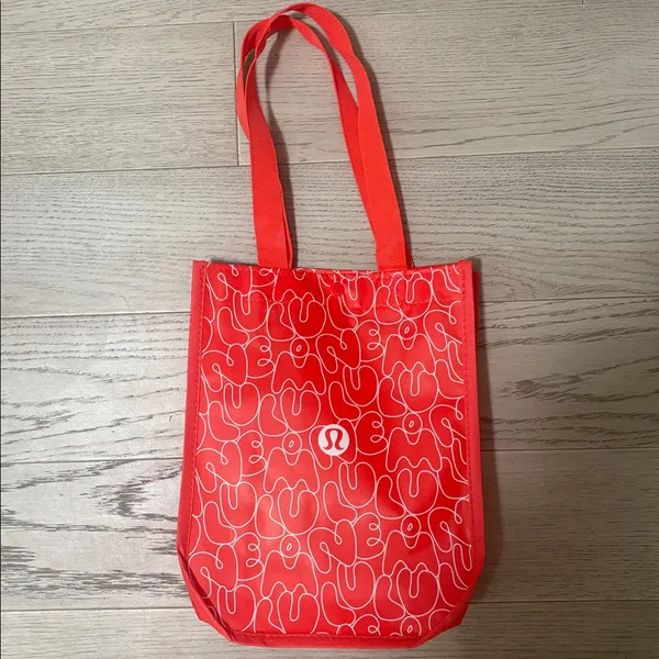 Lululemon Red Small Tote Bag Button Closure - Image 3