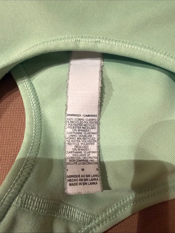 Nike Light Mint Racerback Sports Bra with Black Swoosh - Image 2