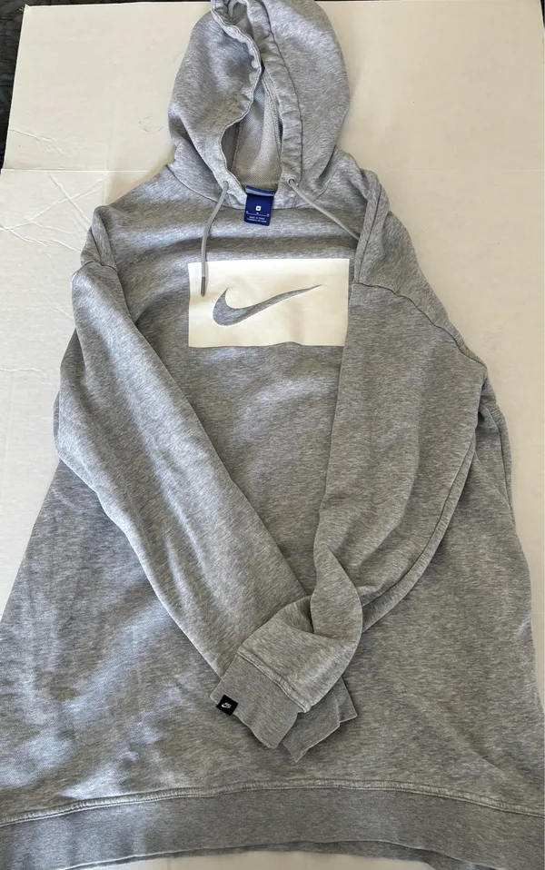 Nike Gray Swoosh Logo Hoodie Pullover Sweatshirt Women’s Medium - Image 11