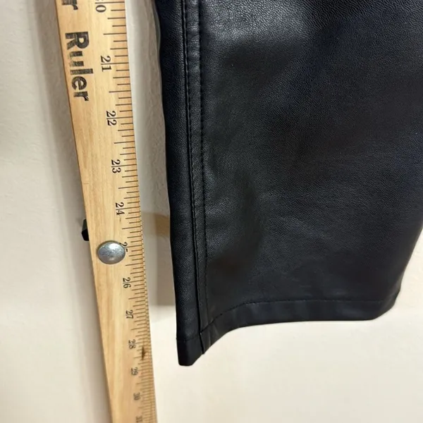 Guess Women's Faux Leather Pants Trousers Festival Rave Preppy Black Size M - Image 7